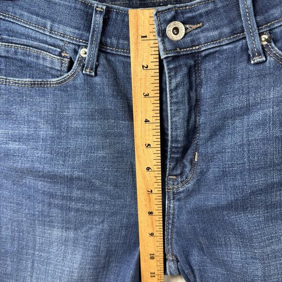 Levi's 525 Perfect Waist Straight Leg Jeans Womens 12 Blue Denim Stretch Zipper - Picture 7 of 14